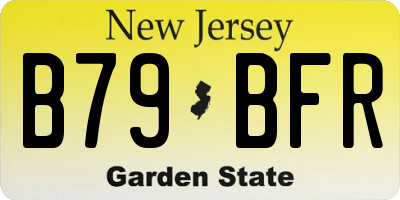 NJ license plate B79BFR