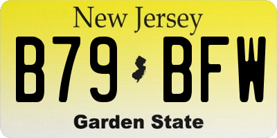 NJ license plate B79BFW