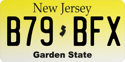 NJ license plate B79BFX