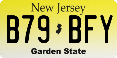 NJ license plate B79BFY