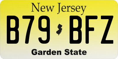 NJ license plate B79BFZ