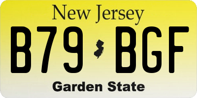 NJ license plate B79BGF