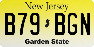 NJ license plate B79BGN