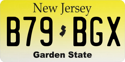 NJ license plate B79BGX