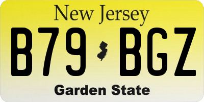NJ license plate B79BGZ
