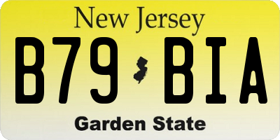 NJ license plate B79BIA