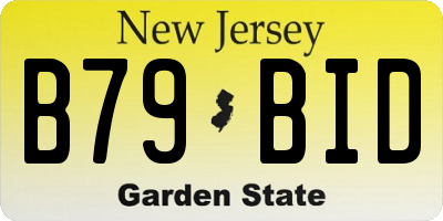 NJ license plate B79BID