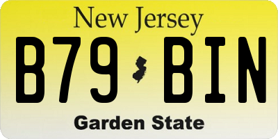 NJ license plate B79BIN