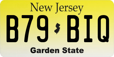 NJ license plate B79BIQ