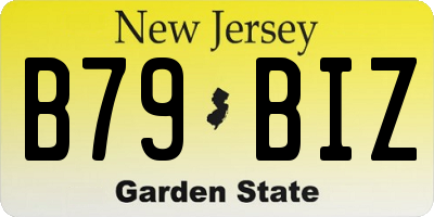NJ license plate B79BIZ