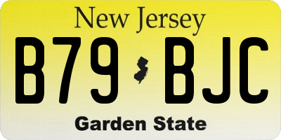 NJ license plate B79BJC
