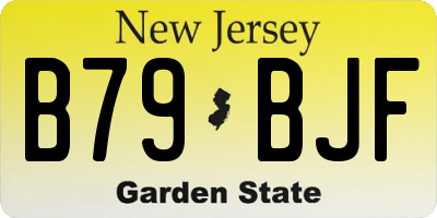 NJ license plate B79BJF