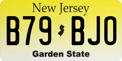 NJ license plate B79BJO