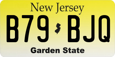 NJ license plate B79BJQ
