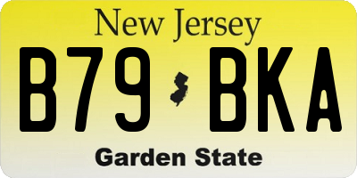 NJ license plate B79BKA