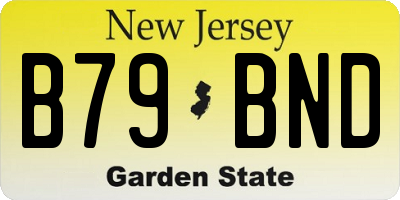 NJ license plate B79BND