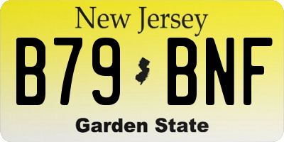 NJ license plate B79BNF
