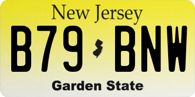 NJ license plate B79BNW