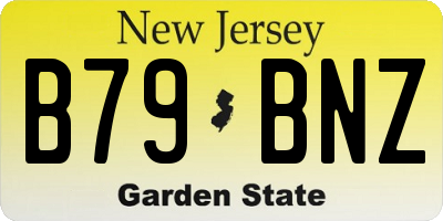 NJ license plate B79BNZ