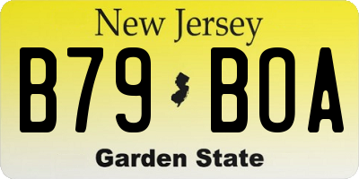 NJ license plate B79BOA
