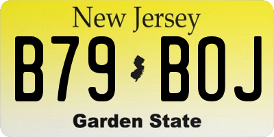 NJ license plate B79BOJ