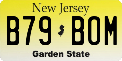 NJ license plate B79BOM