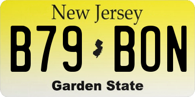 NJ license plate B79BON