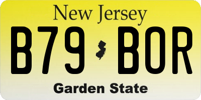 NJ license plate B79BOR