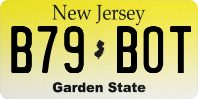 NJ license plate B79BOT