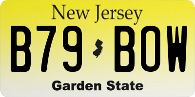 NJ license plate B79BOW
