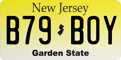 NJ license plate B79BOY