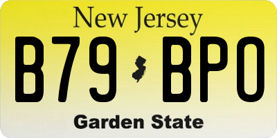 NJ license plate B79BPO