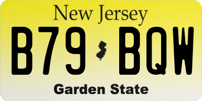 NJ license plate B79BQW