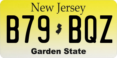 NJ license plate B79BQZ