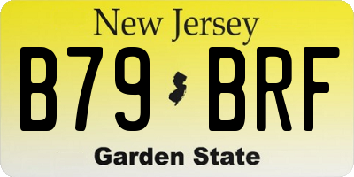 NJ license plate B79BRF