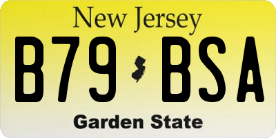 NJ license plate B79BSA