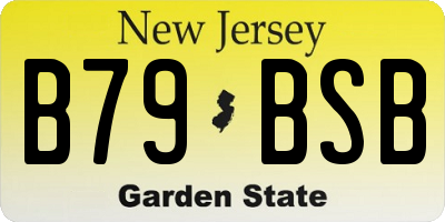 NJ license plate B79BSB