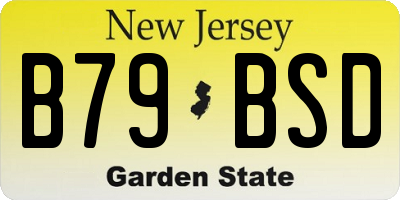 NJ license plate B79BSD