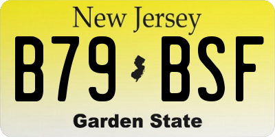 NJ license plate B79BSF
