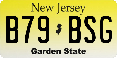 NJ license plate B79BSG