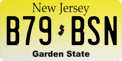 NJ license plate B79BSN