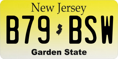 NJ license plate B79BSW