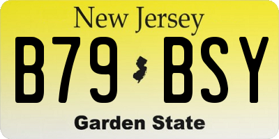 NJ license plate B79BSY