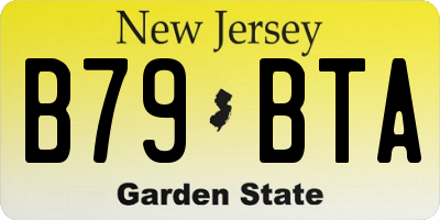 NJ license plate B79BTA