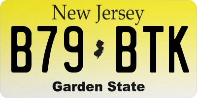 NJ license plate B79BTK