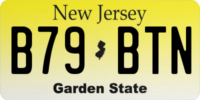 NJ license plate B79BTN