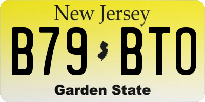 NJ license plate B79BTO
