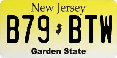 NJ license plate B79BTW