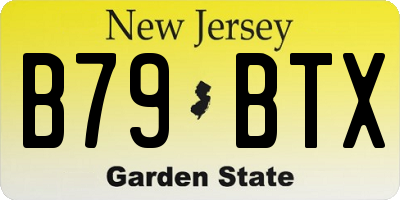 NJ license plate B79BTX