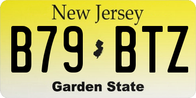NJ license plate B79BTZ